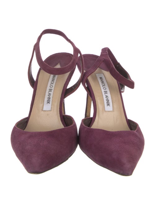 Manolo Blahnik Suede Slingback Pumps