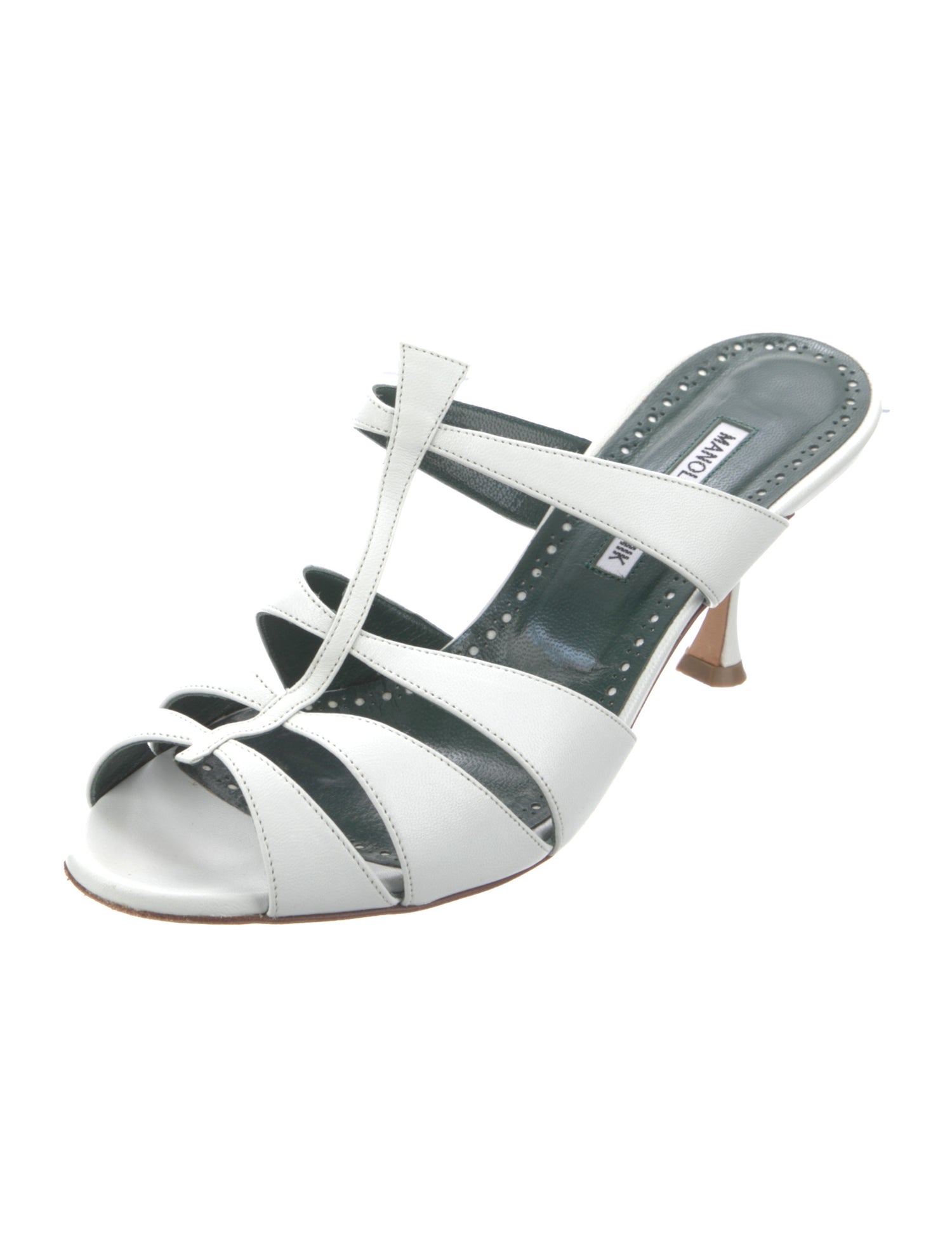 Manolo Blahnik Leather Slides