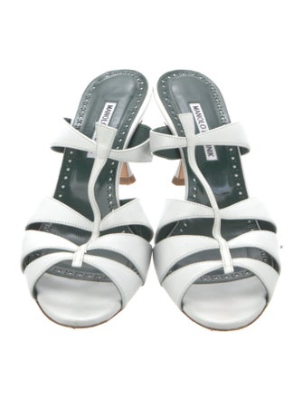 Manolo Blahnik Leather Slides