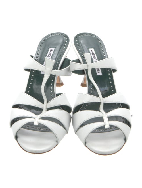 Manolo Blahnik Leather Slides