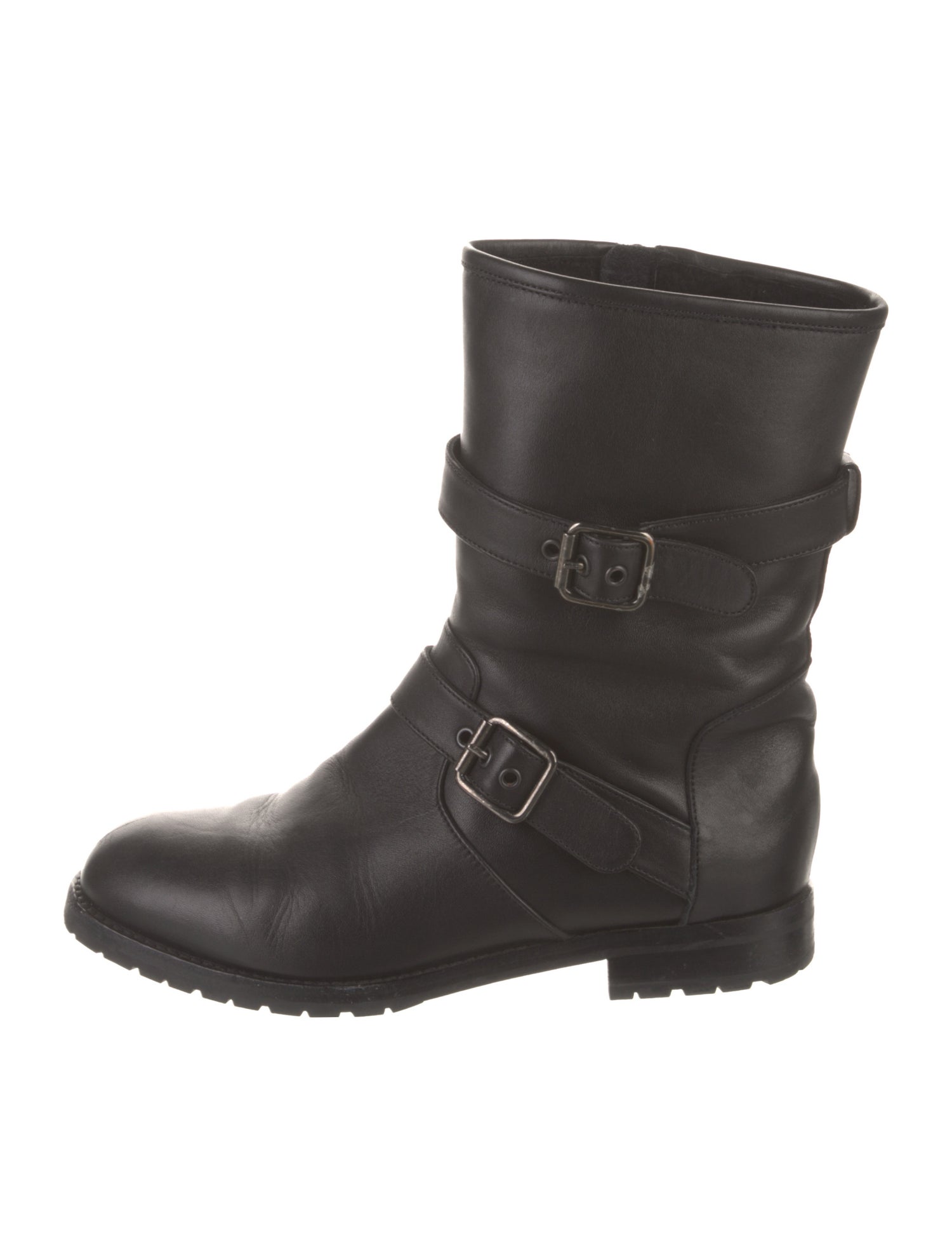 Manolo Blahnik Leather Moto Boots