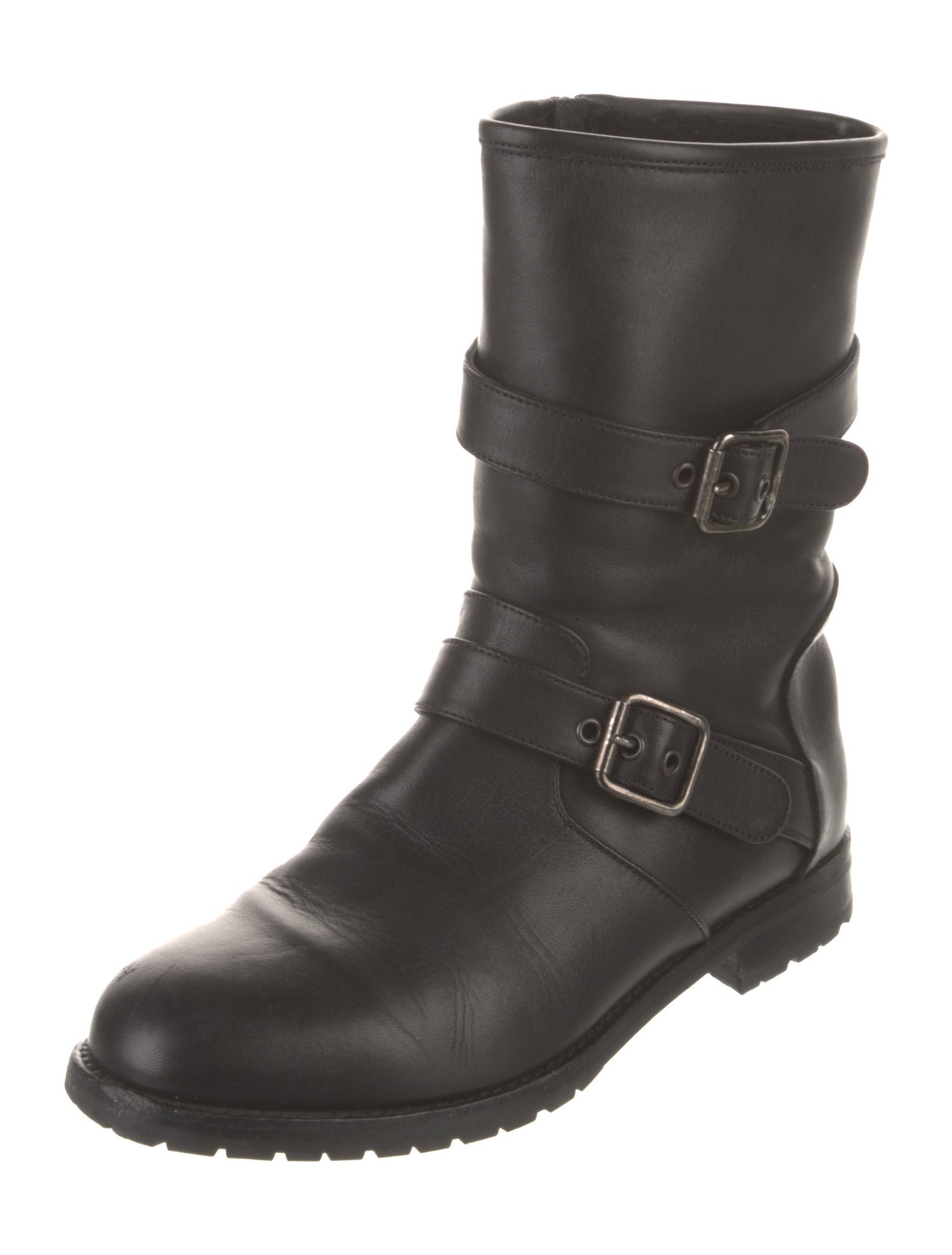 Manolo Blahnik Leather Moto Boots
