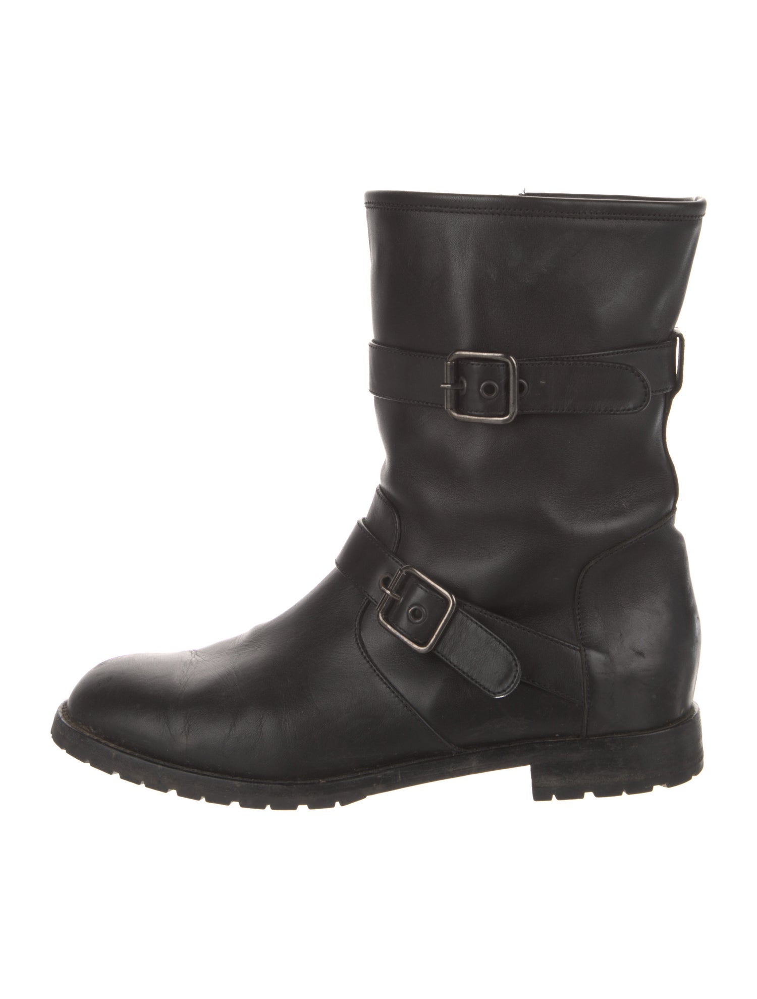 Manolo Blahnik Leather Moto Boots