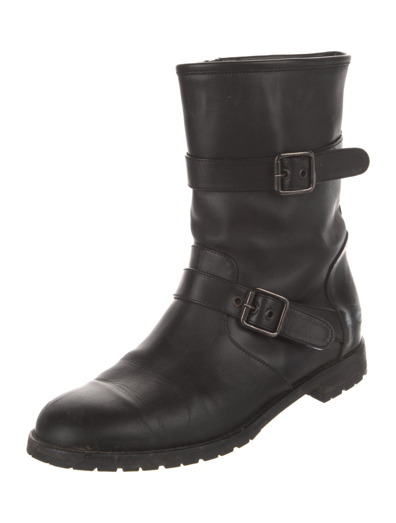 Manolo Blahnik Leather Moto Boots