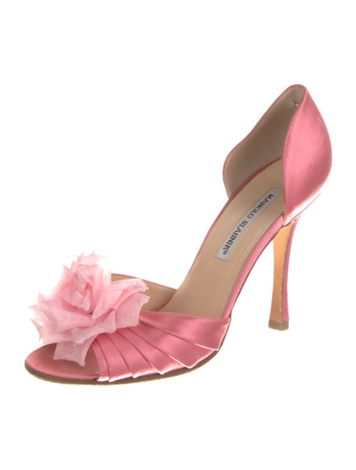 Manolo Blahnik Satin D'Orsay Pumps