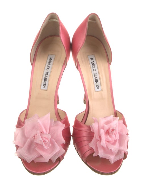 Manolo Blahnik Satin D'Orsay Pumps