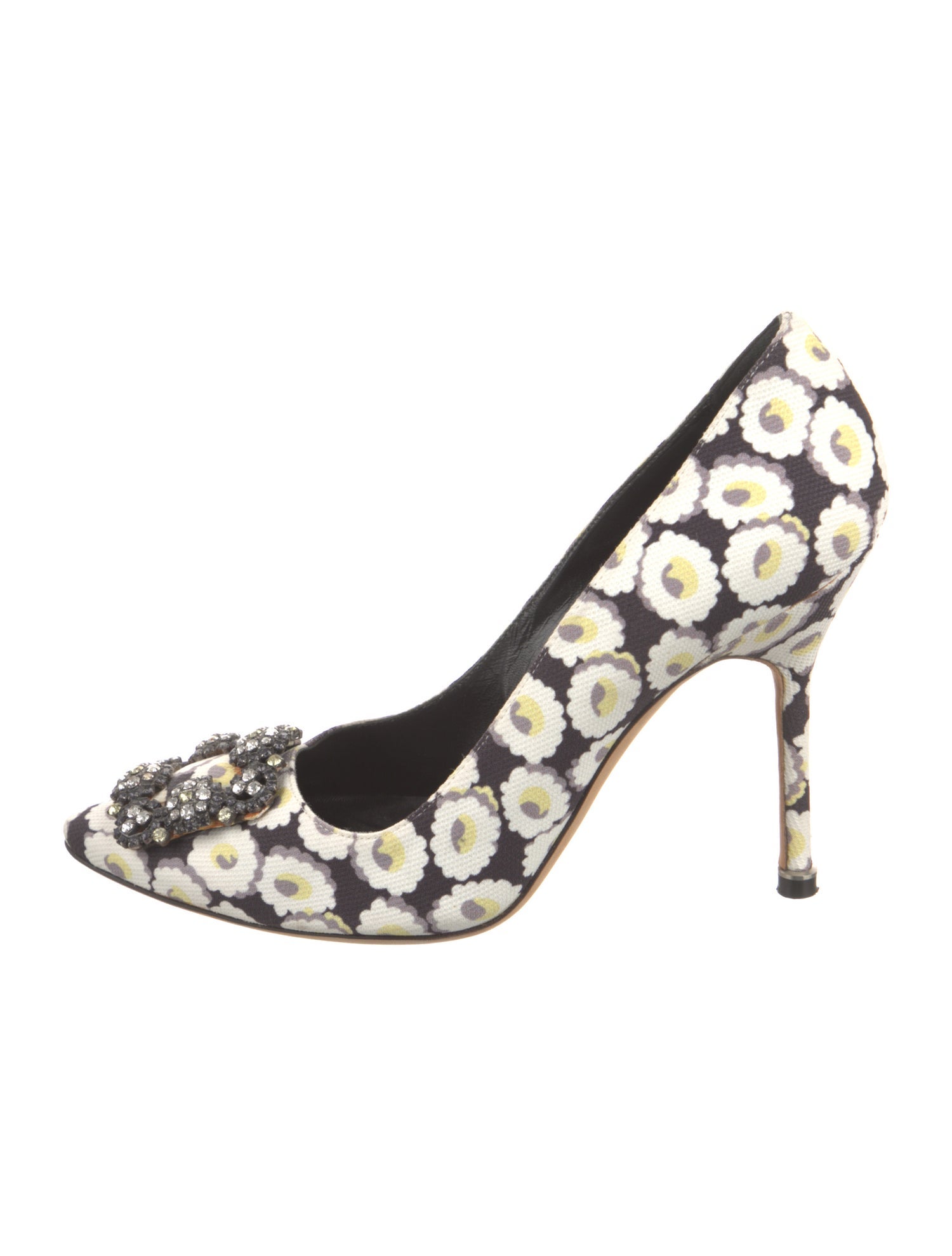 Manolo Blahnik Canvas Floral Print Pumps