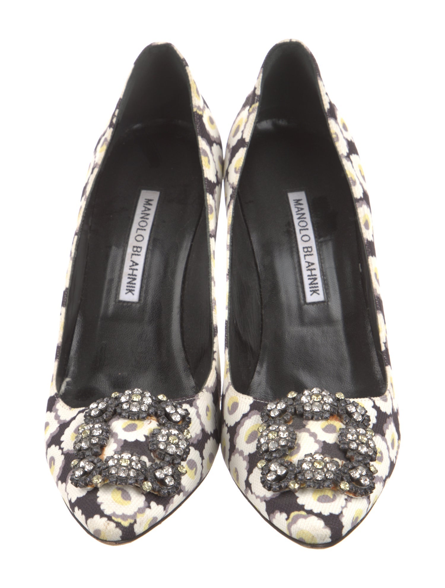 Manolo Blahnik Canvas Floral Print Pumps