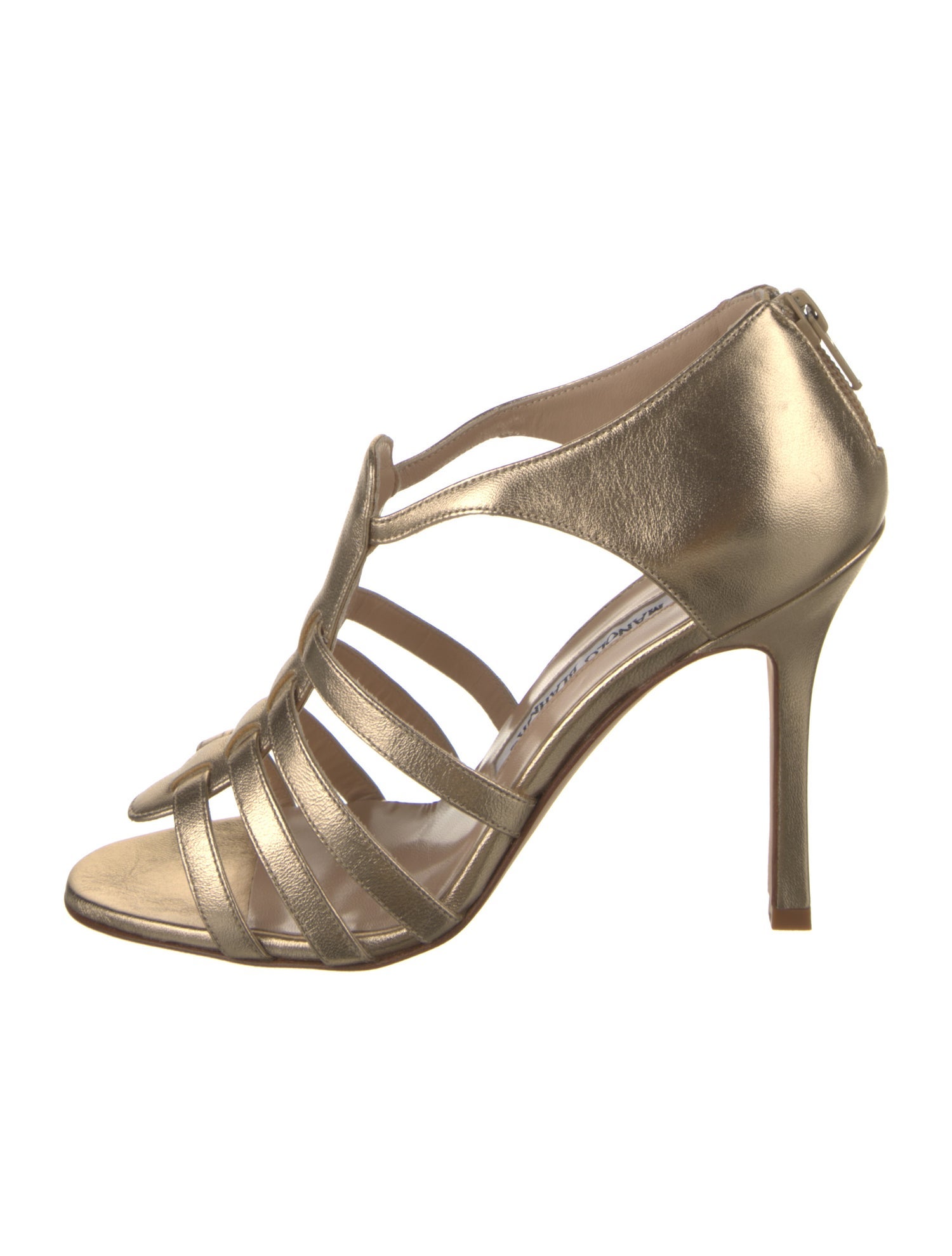 Manolo Blahnik Leather T-Strap Sandals