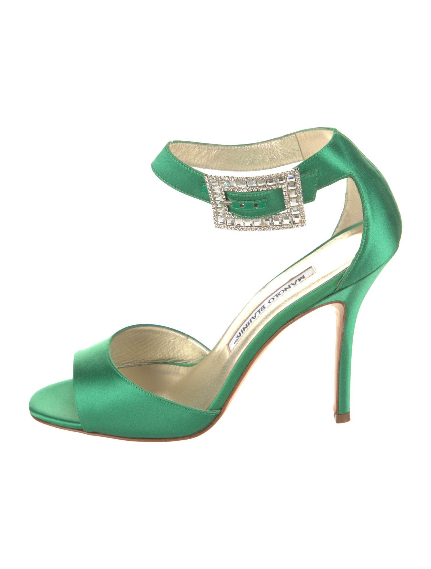 Manolo Blahnik Crystal Embellishments Sandals