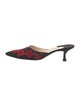 Manolo Blahnik Floral Print Embroidered Accent Mules