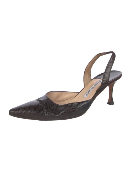 Manolo Blahnik Lizard Slingback Pumps