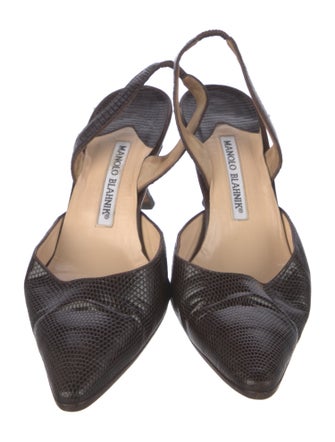 Manolo Blahnik Lizard Slingback Pumps
