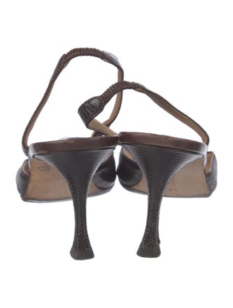 Manolo Blahnik Lizard Slingback Pumps