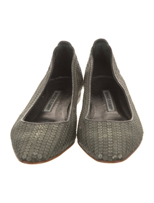 Manolo Blahnik Sequins Animal Print Flats