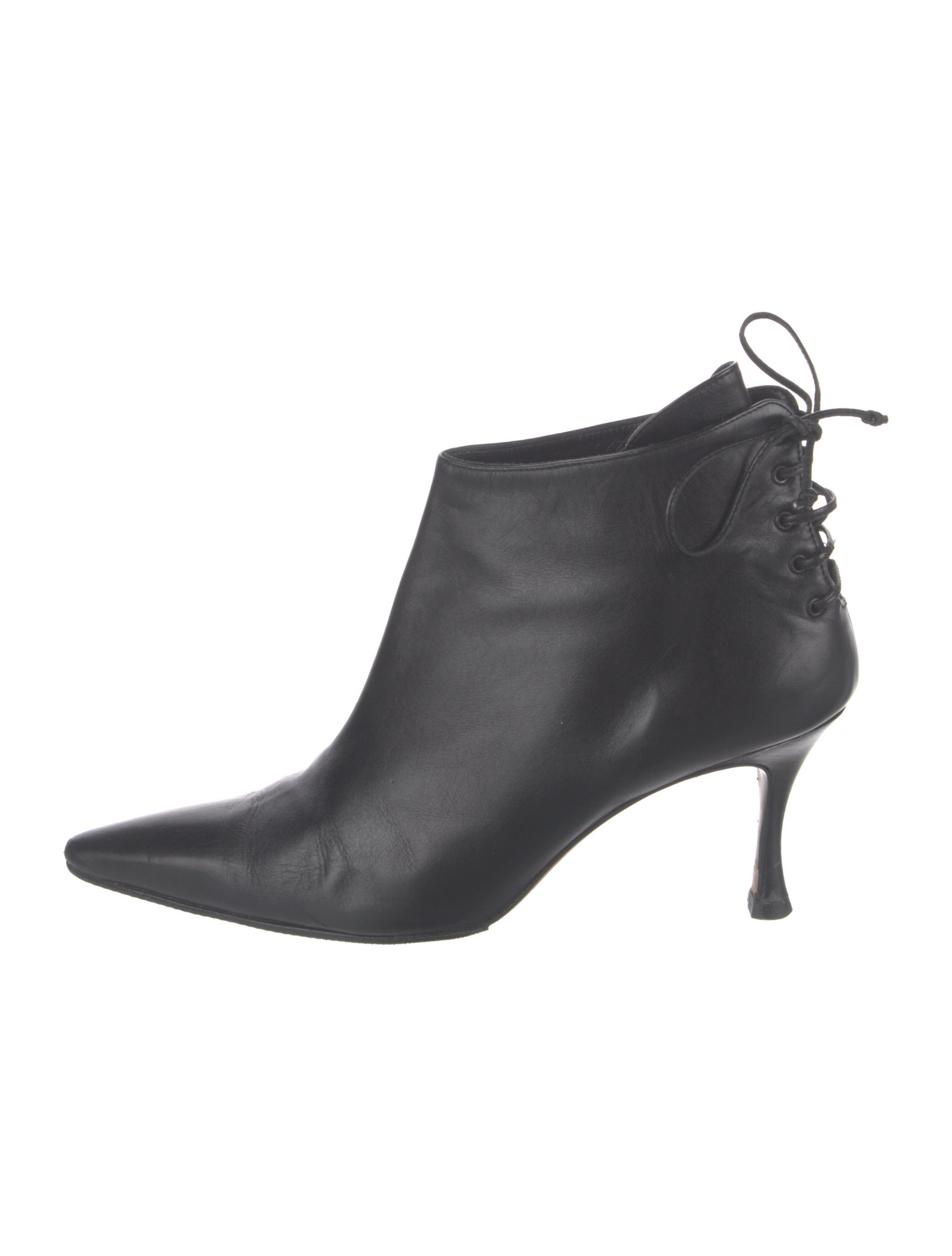 Manolo Blahnik Leather Lace-Up Boots