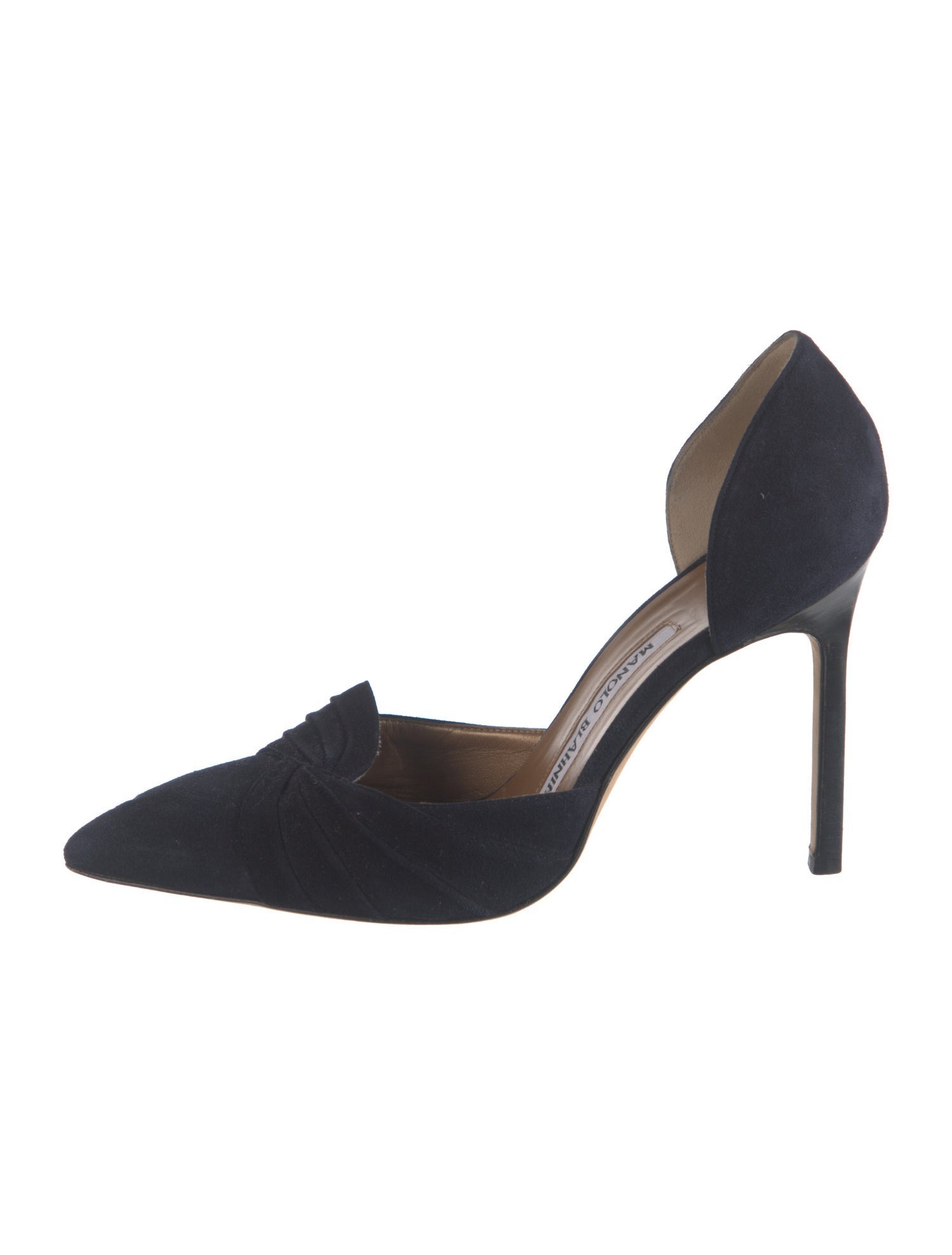 Manolo Blahnik Suede D'Orsay Pumps