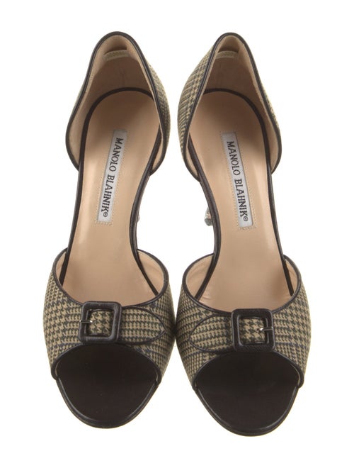 Manolo Blahnik Canvas Printed Sandals