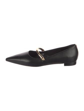 Manolo Blahnik Peleona Leather Mary Jane Flats