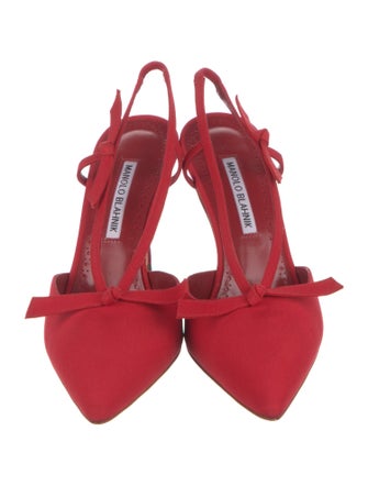 Manolo Blahnik Corintia 90mm Suede Slingback Pumps