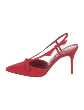 Manolo Blahnik Bow Accents Slingback Pumps