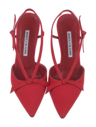 Manolo Blahnik Bow Accents Slingback Pumps