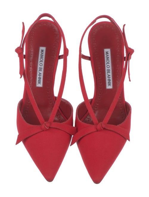 Manolo Blahnik Bow Accents Slingback Pumps