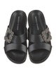 Manolo Blahnik Satin Crystal Embellishments Slides