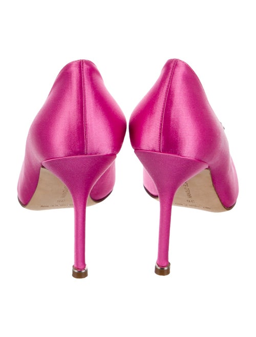 Manolo Blahnik Satin Crystal Embellishments Pumps