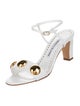 Manolo Blahnik Leather Studded Accents Sandals