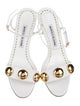 Manolo Blahnik Leather Studded Accents Sandals