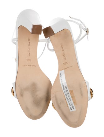 Manolo Blahnik Leather Studded Accents Sandals