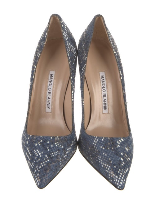 Manolo Blahnik Suede Leather Trim Embellishment Pumps