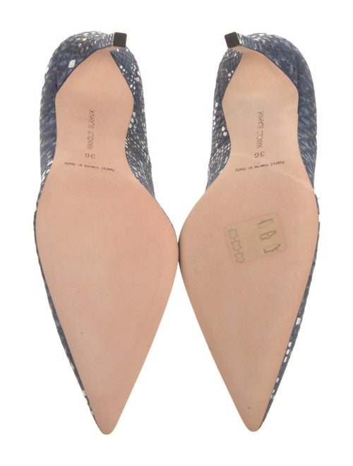 Manolo Blahnik Suede Leather Trim Embellishment Pumps