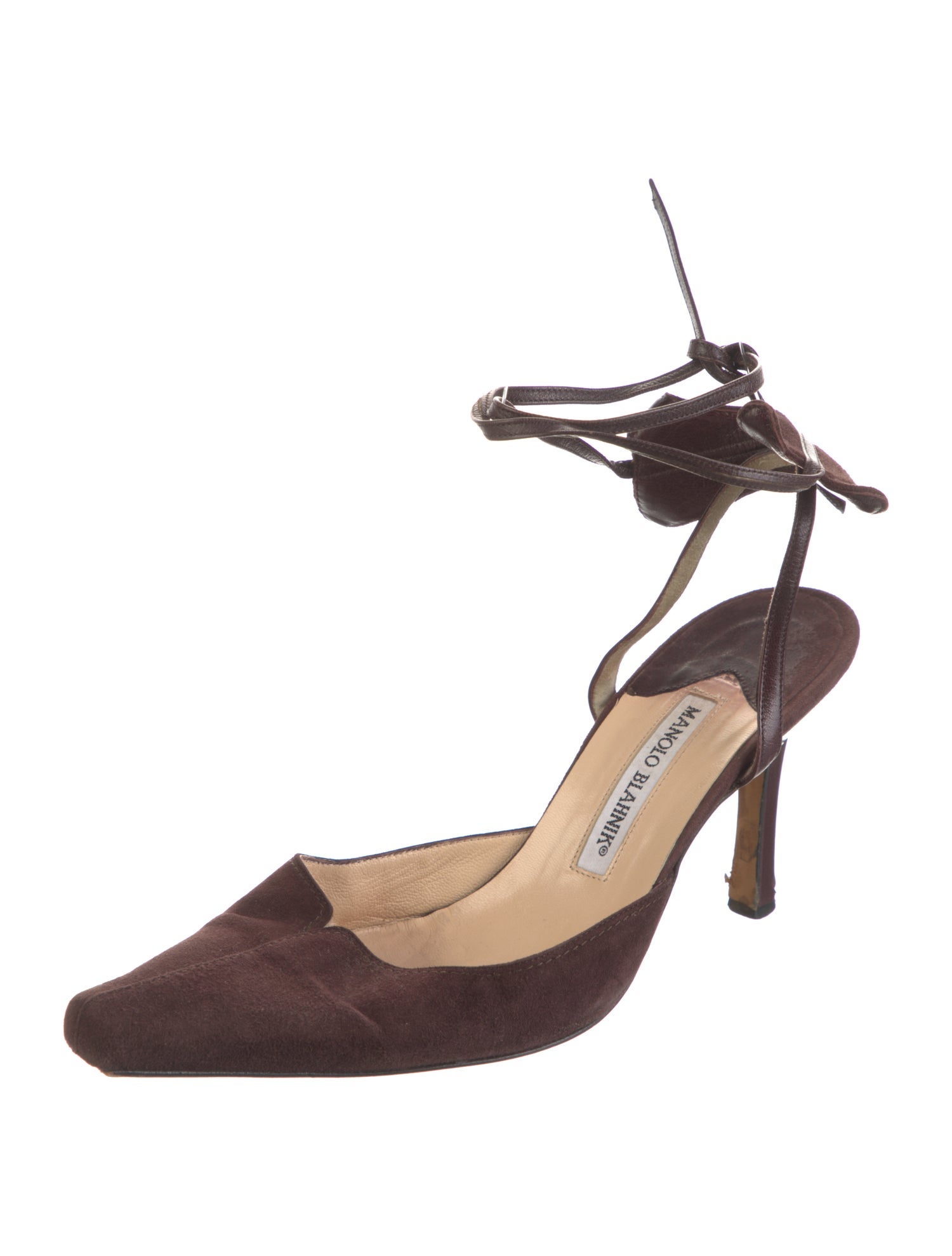 Manolo Blahnik Suede D'Orsay Pumps