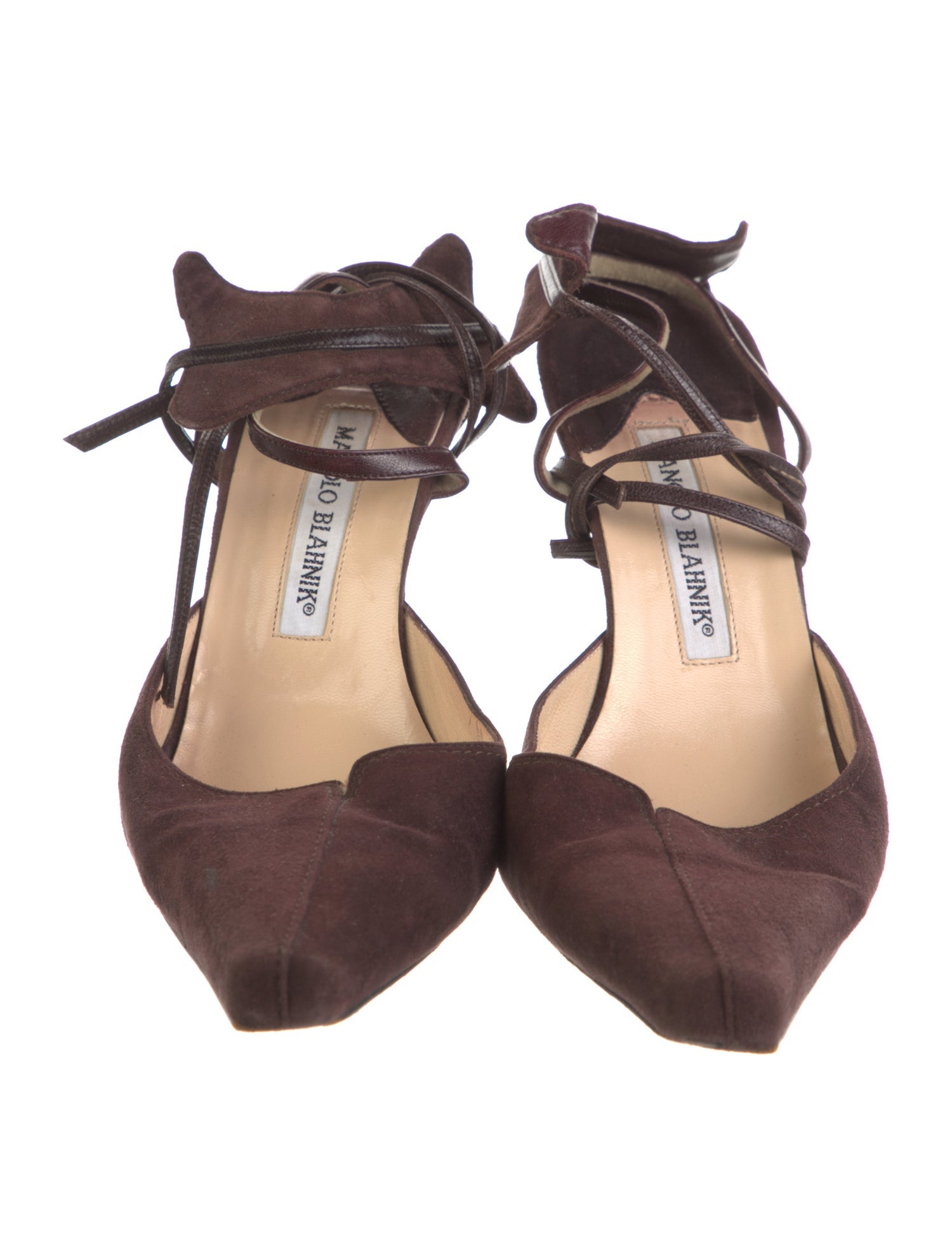 Manolo Blahnik Suede D'Orsay Pumps