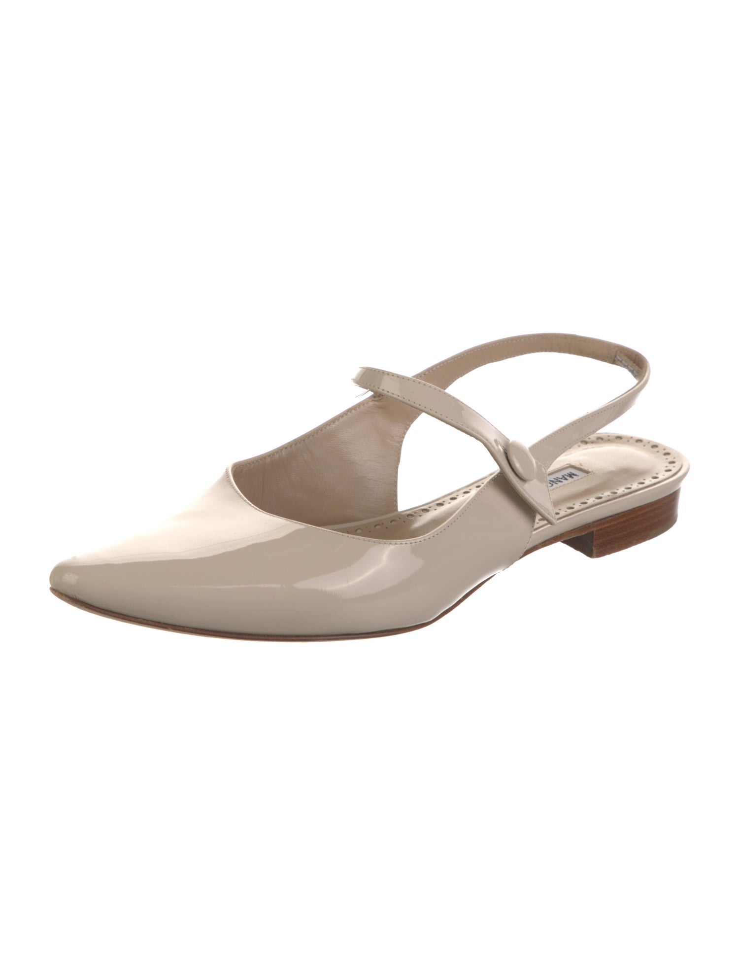 Manolo Blahnik Patent Leather Slingback Flats