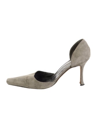 Manolo Blahnik Suede D'Orsay Pumps