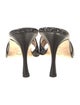 Manolo Blahnik Leather Printed Slides