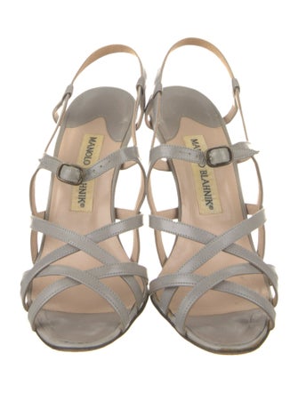 Manolo Blahnik Leather Slingback Sandals