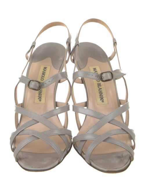 Manolo Blahnik Leather Slingback Sandals