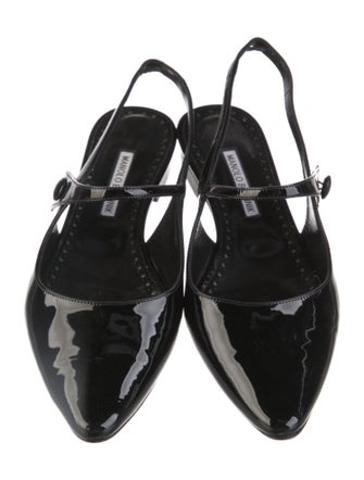 Manolo Blahnik Patent Leather Mary Jane Flats