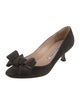 Manolo Blahnik Suede Bow Accents Pumps