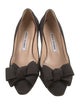 Manolo Blahnik Suede Bow Accents Pumps