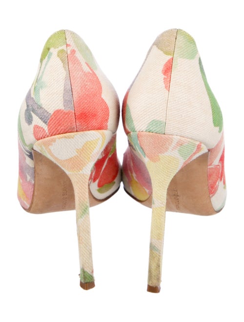 Manolo Blahnik Canvas Floral Print Pumps