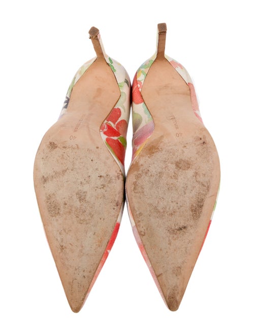 Manolo Blahnik Canvas Floral Print Pumps