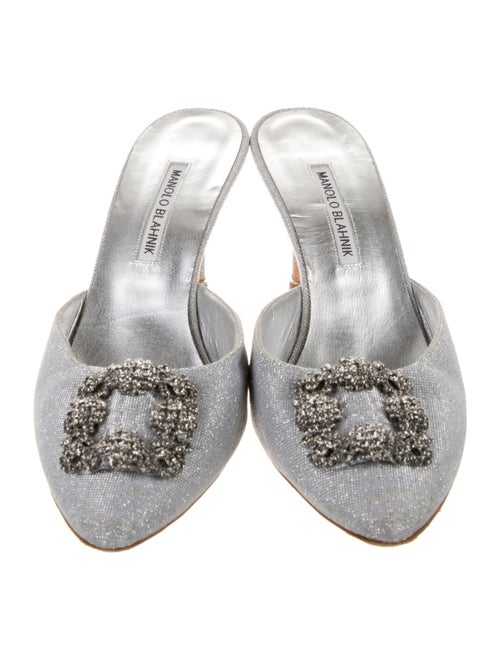Manolo Blahnik Glitter Accents Mules