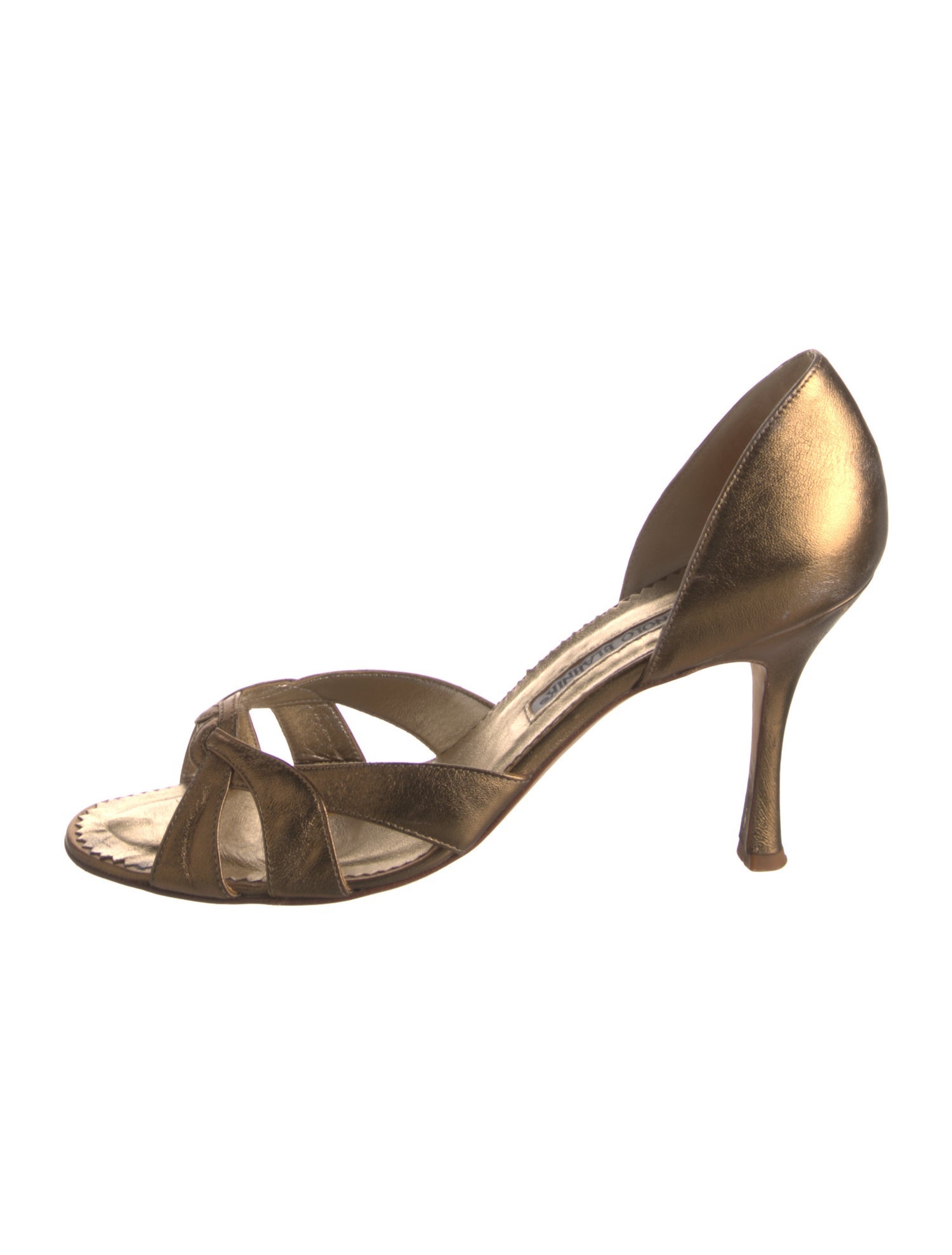 Manolo Blahnik Leather Cutout Accent D'Orsay Pumps