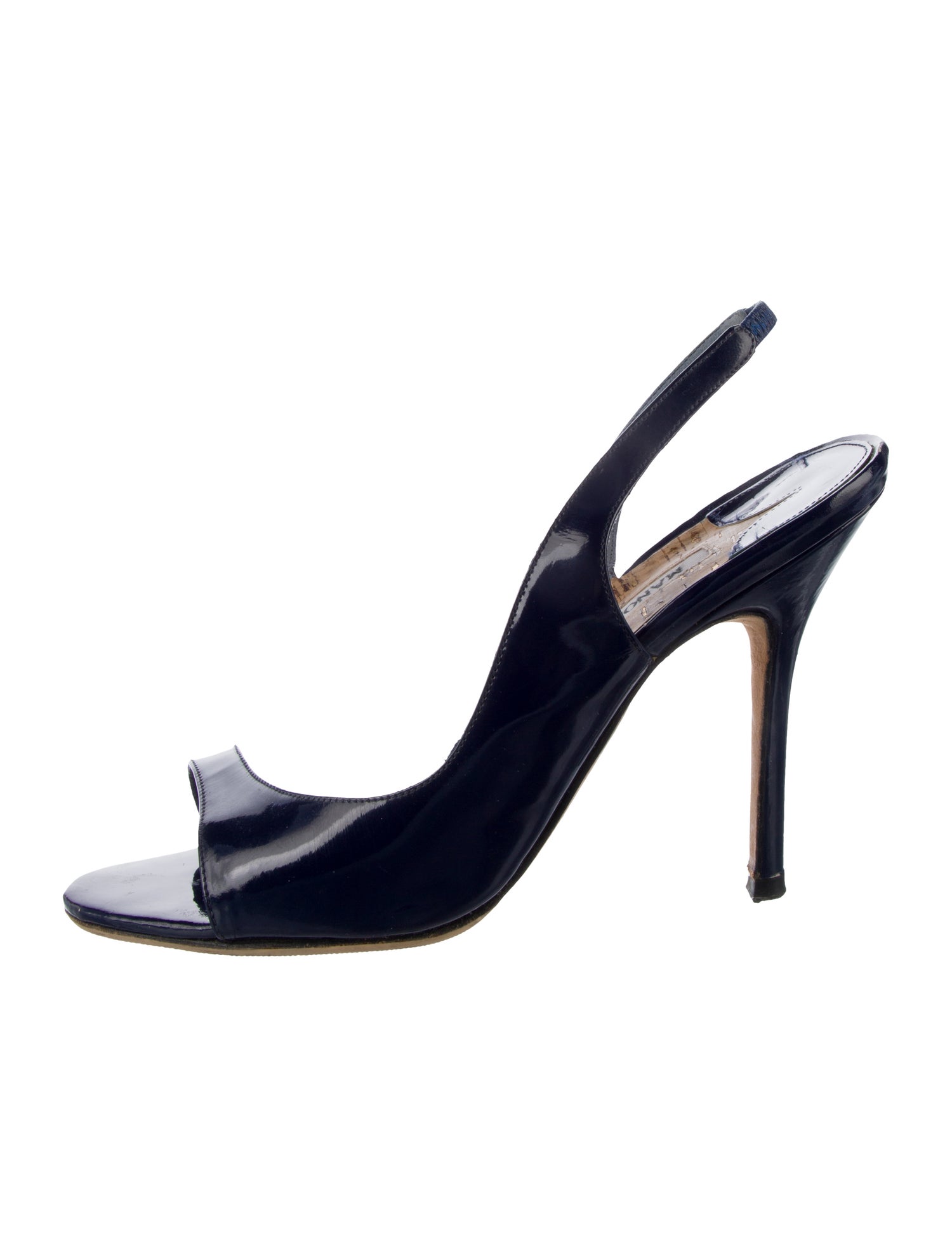 Manolo Blahnik Patent Leather Slingback Sandals