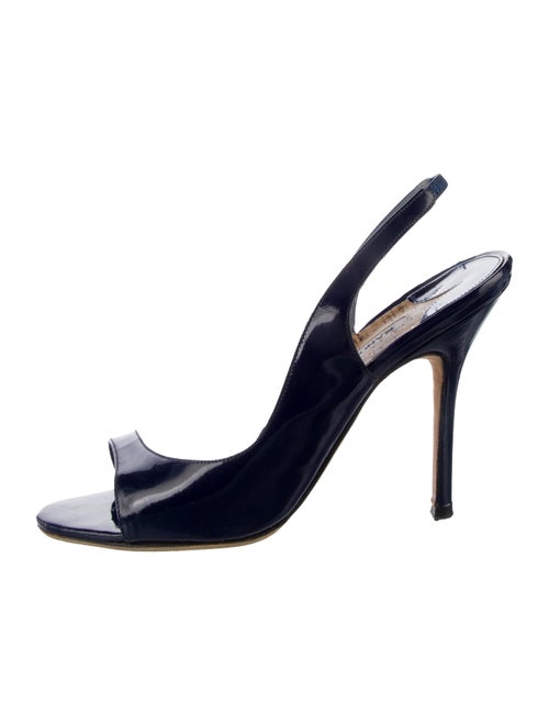 Manolo Blahnik Patent Leather Slingback Sandals